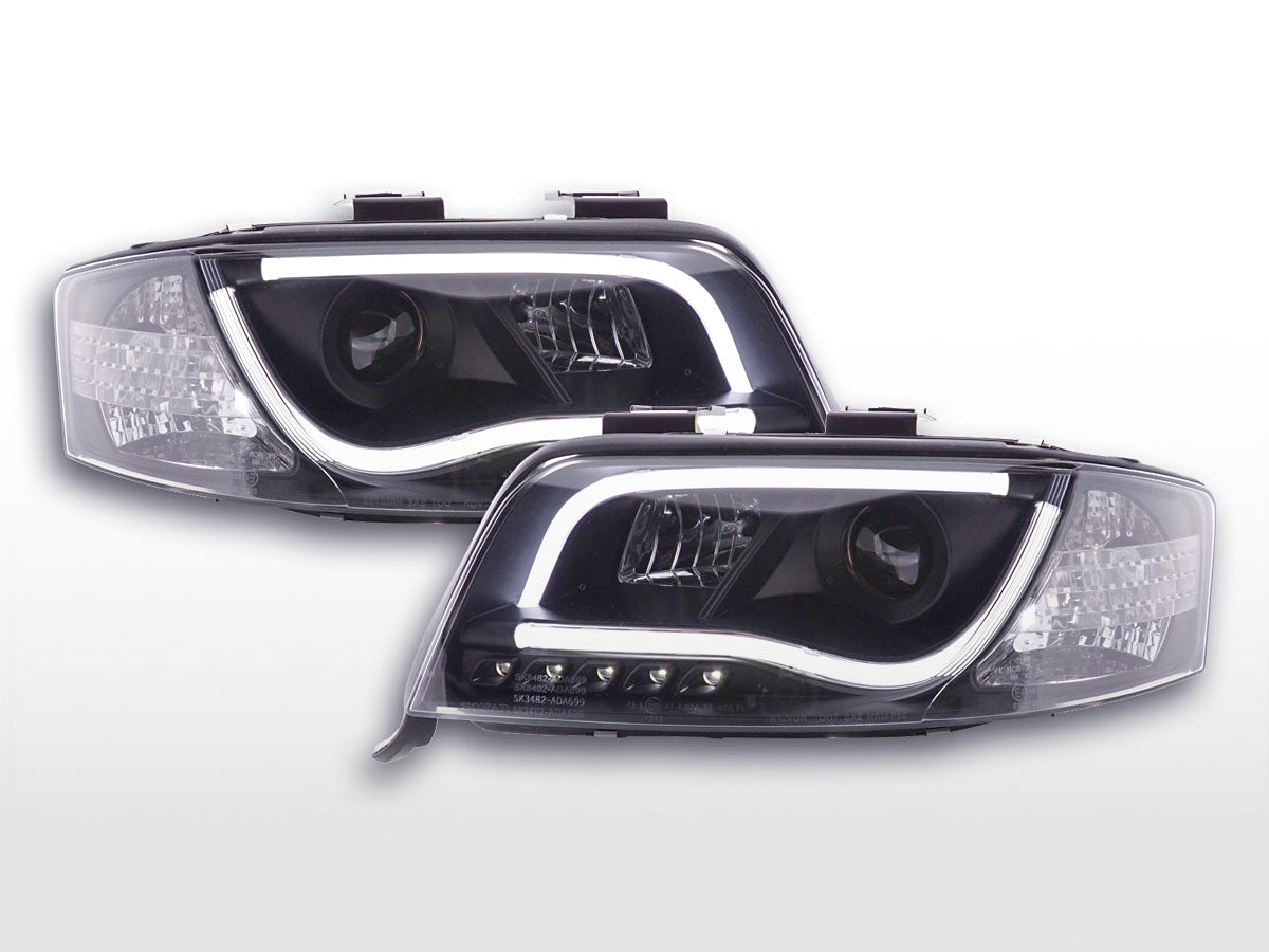 Scheinwerfer Set Daylight LED Tagfahrlicht Audi A6 Typ 4B 01-04 schwarz Scheinwerfer Set Daylight LED Tagfahrlicht Audi A6 Typ 4B 01-04 schwarz